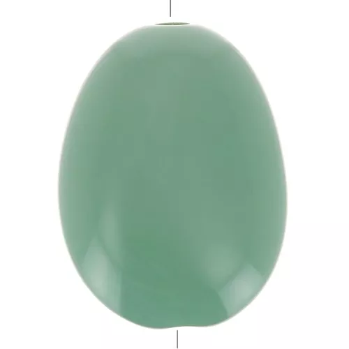 Perle plate en acrylique opaque 30x23 mm - Vert sauge x1