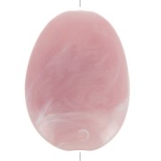 Perle plate en acrylique 30x23 mm - Vieux rose marbré x1|raw }}