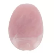 Perle plate en acrylique 30x23 mm - Vieux rose marbré x1