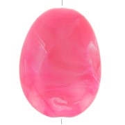 Perle plate en acrylique 30x23 mm - Fuchsia marbré x1|raw }}