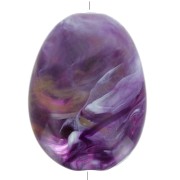 Perle plate en acrylique 30x23 mm - Violet foncé marbré x1|raw }}