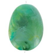 Perle plate en acrylique 30x23 mm - Vert marbré x1|raw }}