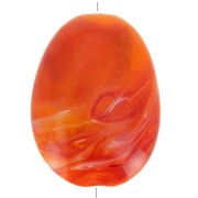 Perle plate en acrylique 30x23 mm - Orange marbré x1|raw }}
