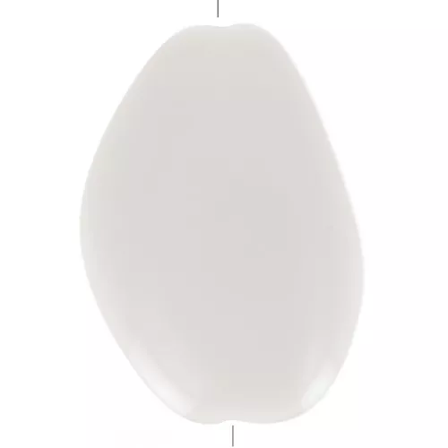Perle plate irrégulière en acrylique opaque 38x26 mm - Crème x1