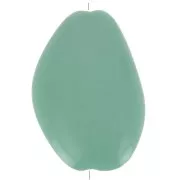 Perle plate irrégulière en acrylique opaque 38x26 mm - Vert sauge x1