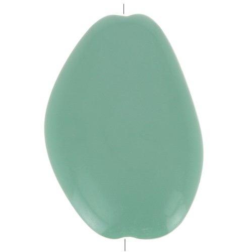 Perle plate irrégulière en acrylique opaque 38x26 mm - Vert sauge x1