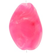 Perle plate irrégulière en acrylique 38x26 mm - Fuchsia marbré x1|raw }}