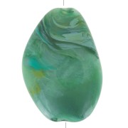 Perle plate irrégulière en acrylique 38x26 mm - Vert marbré x1|raw }}