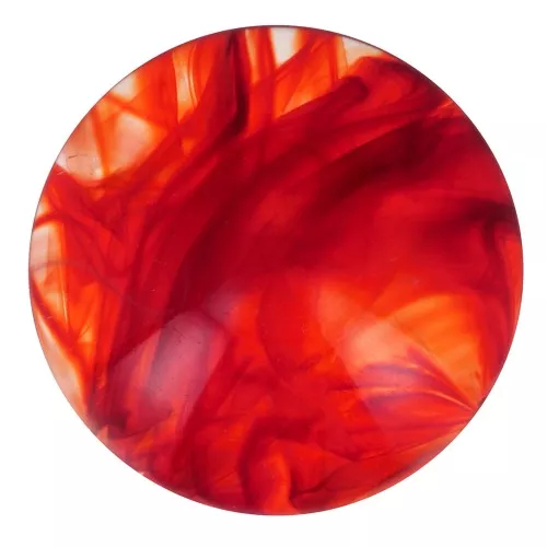 Cabochon rond en acrylique 16 mm - Rouge marbré x1