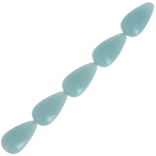 Perles poires en résine opaque 14x8 mm - Celadon x6