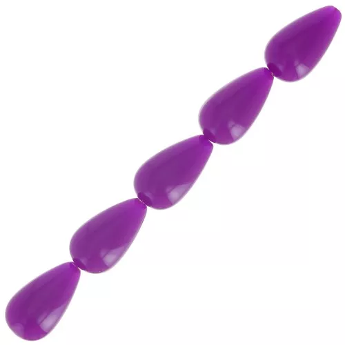 Perles poires en résine opaque 14x8 mm - Prune x6