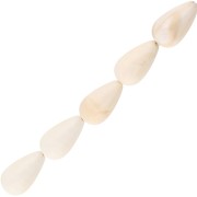 Perles poires en résine opaque 14x8 mm - Crème marbré x6