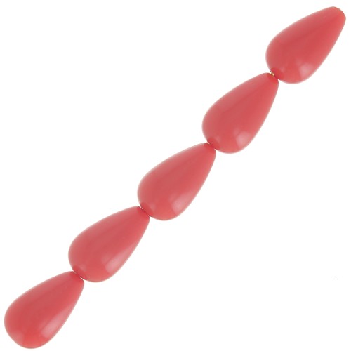 Perles poires en résine opaque 14x8 mm - Terre cuite x6