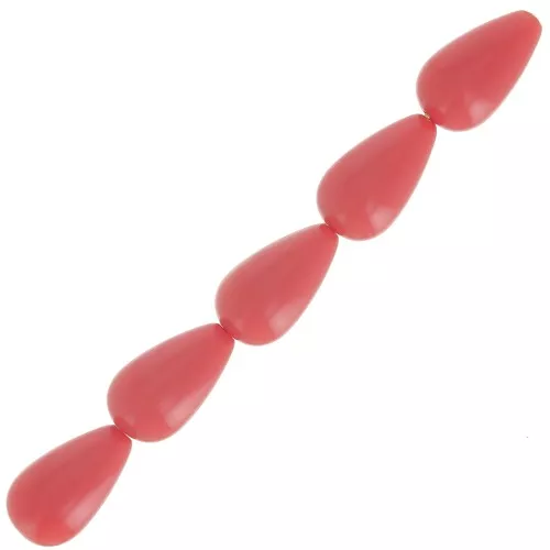 Perles poires en résine opaque 14x8 mm - Terre cuite x6