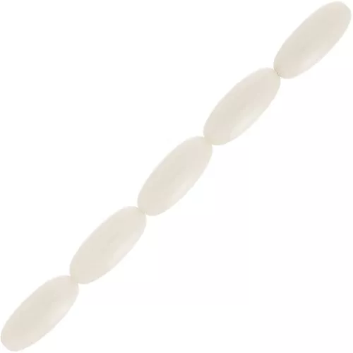 Perles olive en résine 16x7 mm - Ecru x12