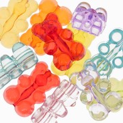 Assortiment de perles oursons 19x12 mm - trou vertical - Multicolore x10|raw }}