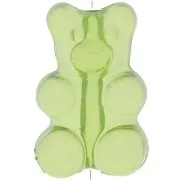 Perle ourson 17x11 mm - trou vertical - Vert clair x1