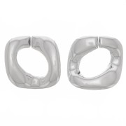 Maillon carré torsadé en acrylique 31x29 mm - Argenté x1