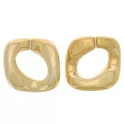 Maillon carré torsadé en acrylique 31x29 mm - Doré x1