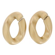 Maillon ovale torsadé en plastique 28x20 mm - Doré mat x1