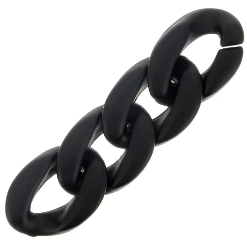 Maillon ovale torsadé en plastique 23x16 mm - Noir mat x1