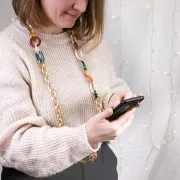 Maillon ovale torsadé en plastique 23x16 mm - Noir mat x1