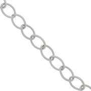 Chaîne en aluminium maille Forçat striée 17.9 mm - maillons ouverts - Rhodié x50cm|raw }}