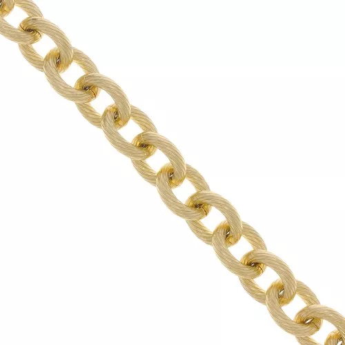 Chaîne en aluminium maille Forçat striée 16.9 mm - maillons ouverts - Doré x50cm