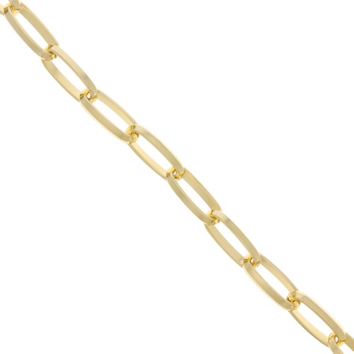 Chaîne en aluminium maille Rectangle limée 10.3 mm - maillons ouverts - Doré x1m