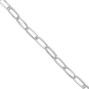 Chaîne en aluminium maille Rectangle limée 10.3 mm - maillons ouverts - Rhodié x1m|raw }}