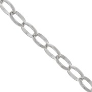 Chaîne en aluminium maille Jaseron ovale 15 mm - maillons ouverts - Rhodié x50cm|raw }}