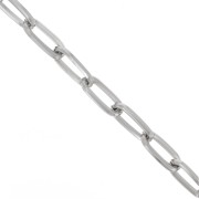Chaîne aluminium maille Rectangle limée plat 10mm maillons ouverts - Rhodié x50cm|raw }}