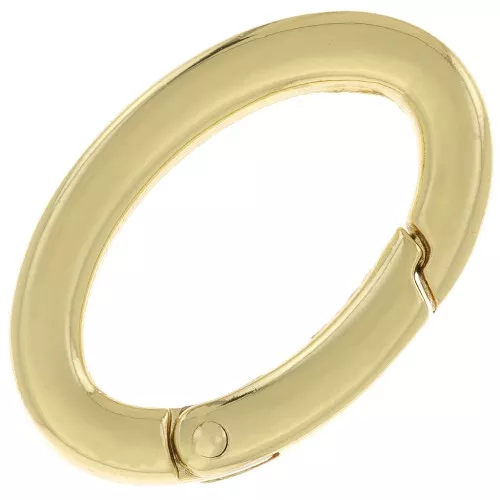 Fermoir ovale mousqueton 30 mm - fil carré - Doré à l'or fin x1