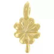 Breloque fleur 12.5x7 mm - Doré à l'or fin x1