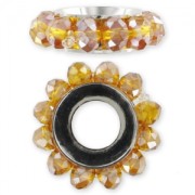 Pendentif rondelles facettées 18 mm Topaz AB x1|raw }}