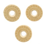 Perles rondelles travaillées et striées 5 mm - Doré à l'or fin x6
