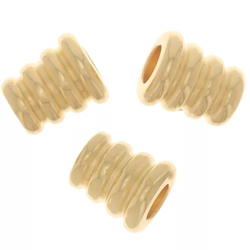 Perles cônes travaillés 5.5x5 mm - Doré à l'or fin x5