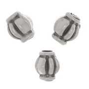 Perles travaillées 4x3.5 mm - Placage argent fin vieilli x10