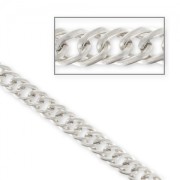 Chaîne maille ovale torsadée 7,5 mm Placage Argent fin vieillix1m|raw }}
