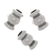 Perles tubes bombés 5x3 mm - Placage argent fin vieilli x5|raw }}