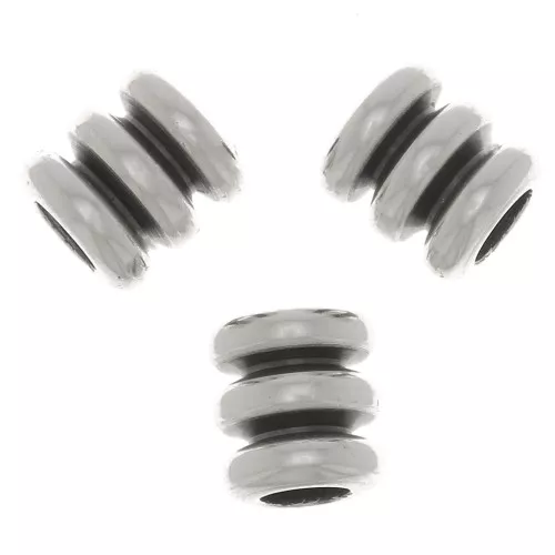 Perles tubes travaillés 5x5 mm - Placage argent fin vieilli x5