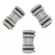 Perles tubes travaillés 9x6 mm - Placage argent fin vieilli x5