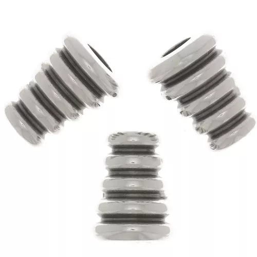 Perles cônes travaillés 8x6 mm - Placage argent fin vieilli x5