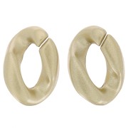 Maillon ovale torsadé en plastique 23x16 mm - Doré mat x1