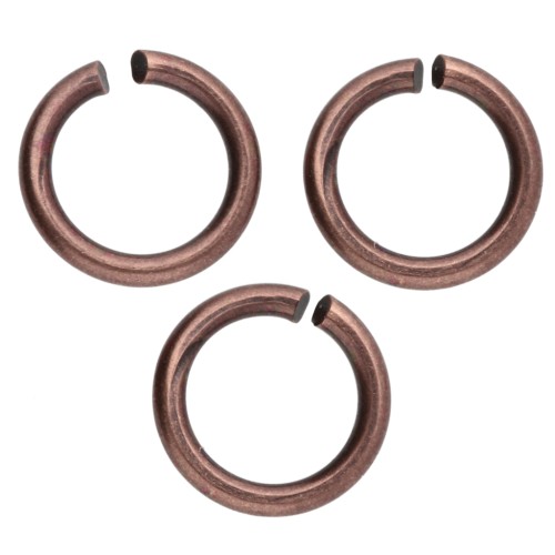 Anneaux ouverts 7x1 mm - Fabrication Européenne - cuivré vieilli x50