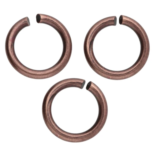 Anneaux ouverts 7x1 mm - Fabrication Européenne - cuivré vieilli x50