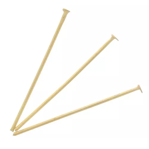 Clous tête plate 25x0.7 mm - Acier inoxydable 304L Doré x6