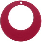 Pendentif rond évidé en acrylique 50 mm - Rouge x1