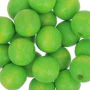 Perles rondes en bois 10 mm Vert Clair x10