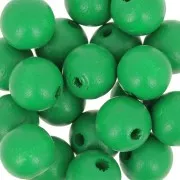 Perles rondes en bois 10 mm Vert Foncé x10